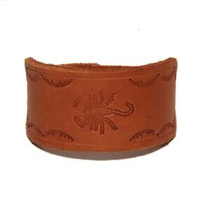 Scorpion Leather Wristband Cuff 8.5"